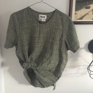FLAX | linen sage green tee medium-large